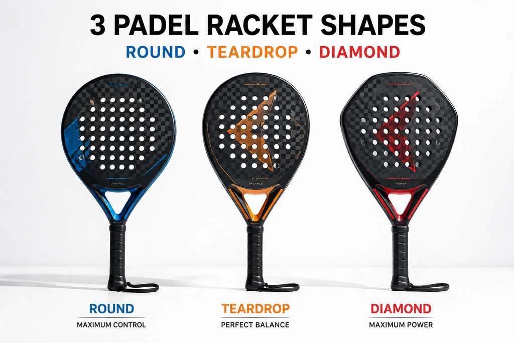 Round, Teardrop, or Diamond? Understanding the 3 Main Padel Racket Shapes