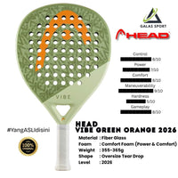 HEAD Vibe Series Carbon FIberGlass Racket/Raket padel