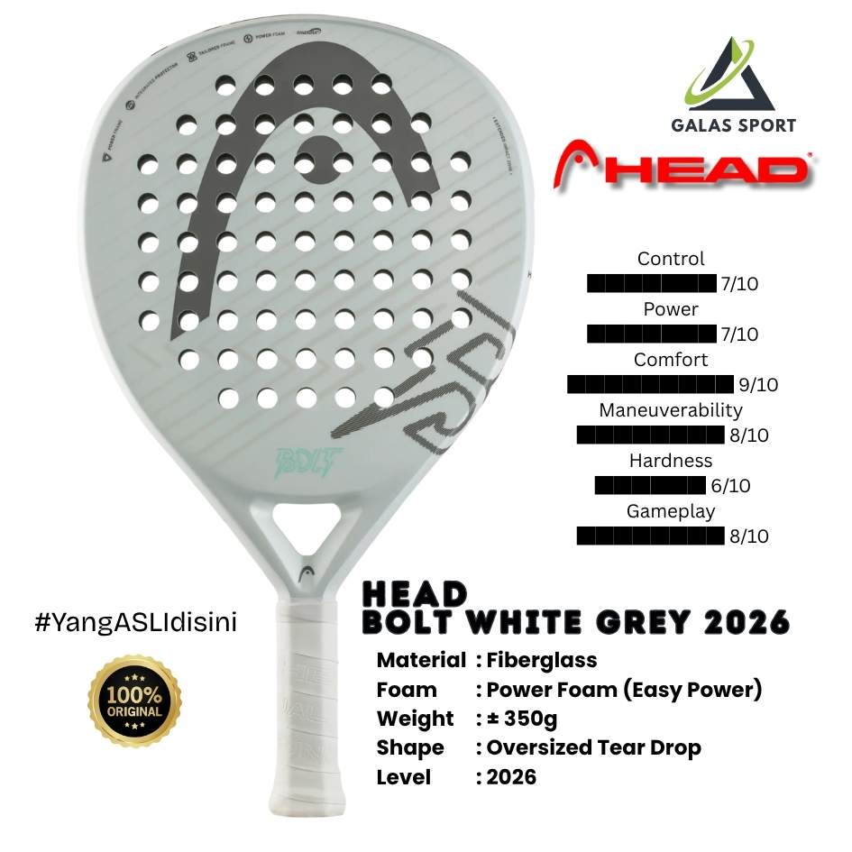 HEAD Bolt Series Carbon FIberGlass Racket/Raket padel
