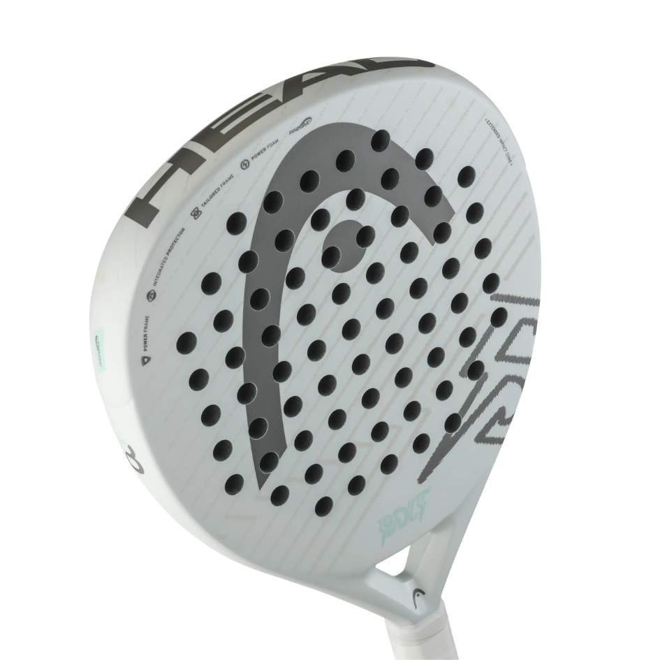 HEAD Bolt Series White/Grey Carbon FiberGlass Racket/Raket padel (Salinan)