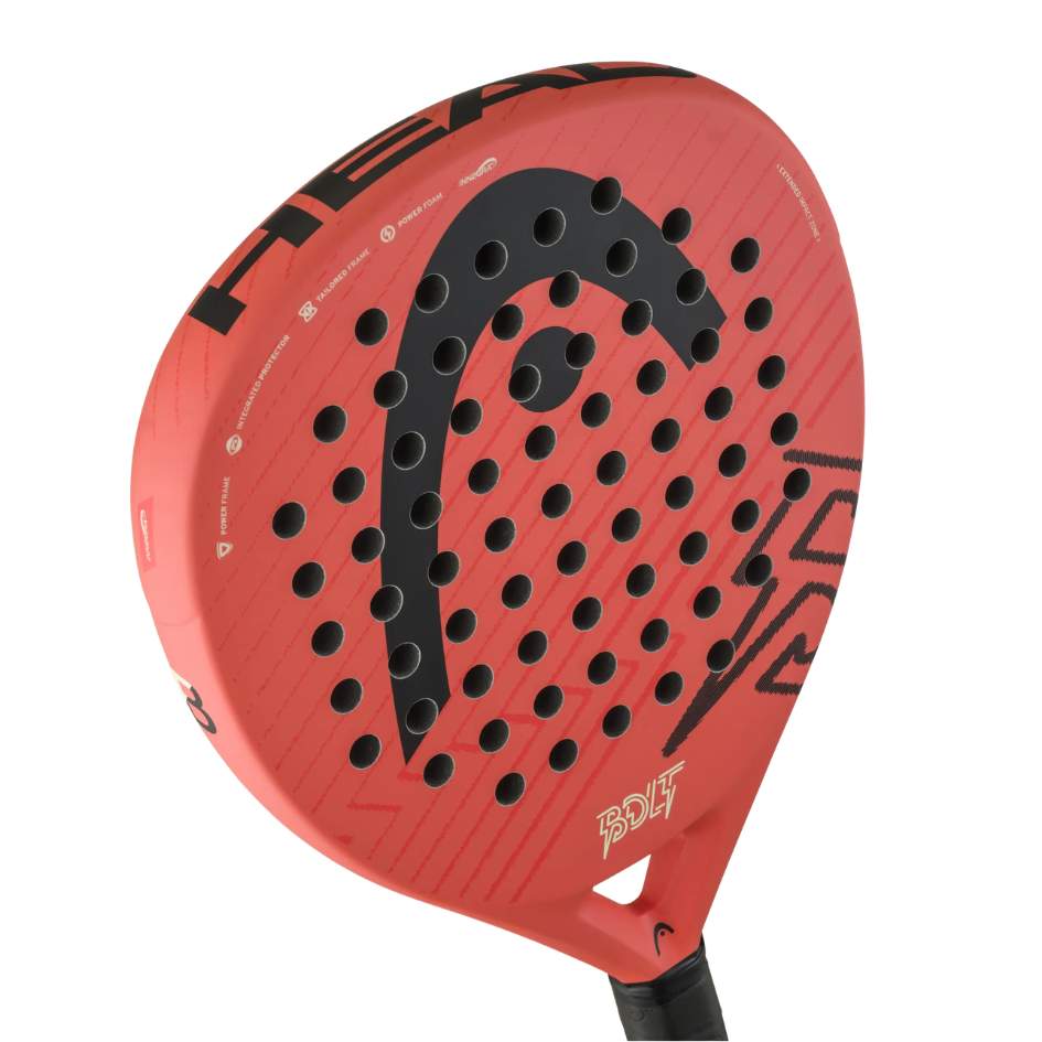 HEAD Bolt Series Black/Red Carbon FIberGlass Racket/Raket padel (Salinan)