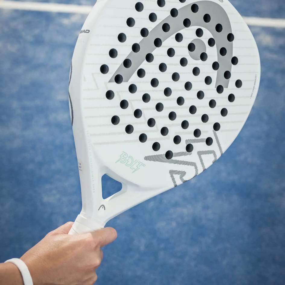 HEAD Bolt Series White/Grey Carbon FiberGlass Racket/Raket padel (Salinan)