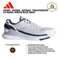Padel Shoes Adidas Crazyquick LS Padel White Blue Gray Sneakers Sepatu Padel