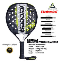 Babolat Counter Veron 2.6 2026 (Round) Carbon Flex Racket/Raket padel