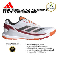 Padel Shoes Adidas Crazyquick LS Padel White Red Orange Sneakers Sepatu Padel
