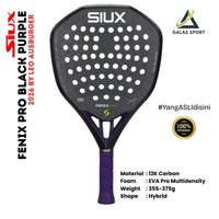 Siux Fenix Pro Black Purple Carbon 12K (Hybrid) 2026 by Leo Ausburger Racket/Raket Padel