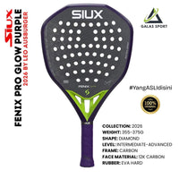 Siux Fenix Pro Glow Purple Carbon 12K (Hybrid) 2026 by Leo Ausburger Racket/Raket Padel