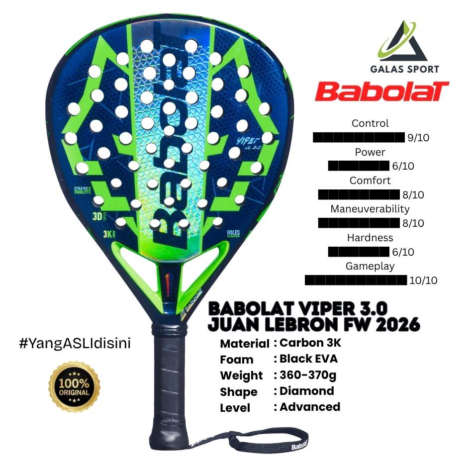 Babolat Viper 3.0 FW Carbon 3K 2026 by Juan Lebron Racket/Raket padel