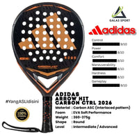Adidas Arrow Hit CARBON CTRL ASC Carbon Fiber Glass (Round) 2026 Racket/Raket Padel