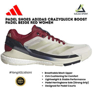 Padel Shoes Boost Adidas Crazyquick Women Beige/Red/Marine 2026 Sneakers Sepatu Padel