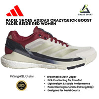Padel Shoes Boost Adidas Crazyquick Women Beige/Red/Marine 2026 Sneakers Sepatu Padel