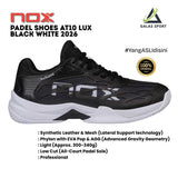 Padel Shoes Nox AT10 LUX Black White 2026 Sepatu Padel