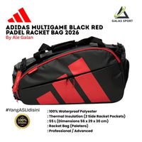 Tas Raket Padel Bag Adidas Multigame 3.5 Black Red by Ale Galan 2026 Racket Bag/Backpack