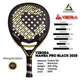 Vibora Mamba Pro Black 2025 Carbon 12K Racket/Raket Padel