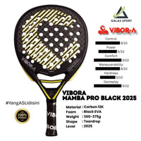 Vibora Mamba Pro Black 2025 Carbon 12K Racket/Raket Padel