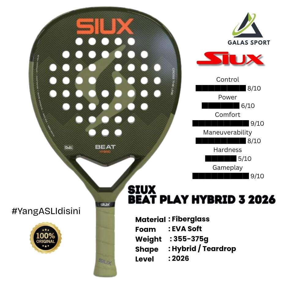 Siux Beat Play Hybrid 3 Racket/Raket Padel
