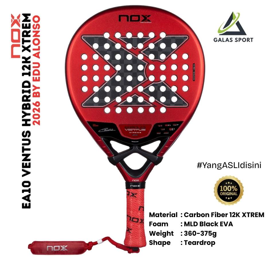 NOX EA10 Ventus Hybrid Carbon 12K XTREM 2026 (Teardrop) by Edu Alonso Racket/Raket Padel