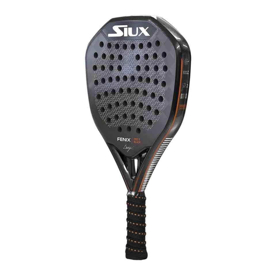 Siux Fenix Pro 5 Black Carbon 12K (Hybrid) 2025 by Leo Ausburger Racket/Raket Padel