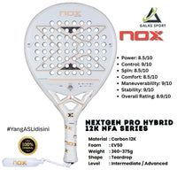 Nox NextGen Pro Hybrid 12K NFA Series (Teardrop) by Agustin Tapia Racket/Raket Padel
