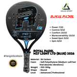 Royal Padel M27 Light LTD blue 2026 Carbon 3K Polyethylene Racket/Raket Padel Limited edition
