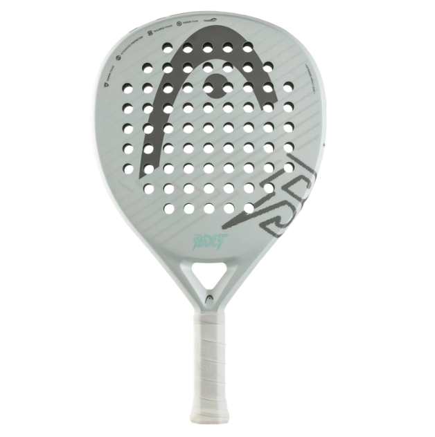 HEAD Bolt Series White/Grey Carbon FiberGlass Racket/Raket padel (Salinan)
