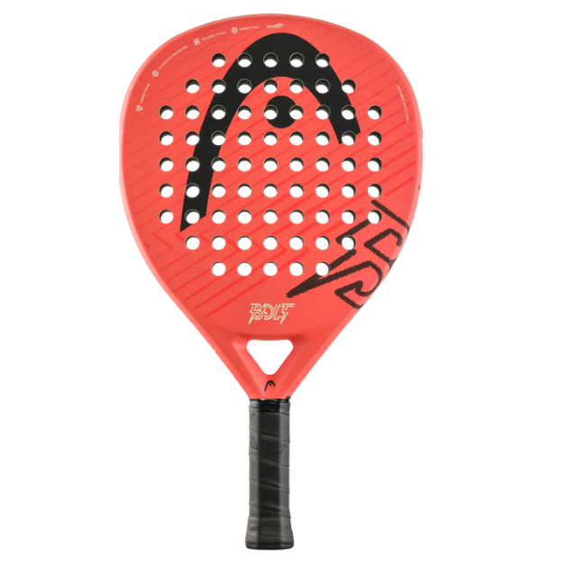 HEAD Bolt Series Black/Red Carbon FIberGlass Racket/Raket padel (Salinan)