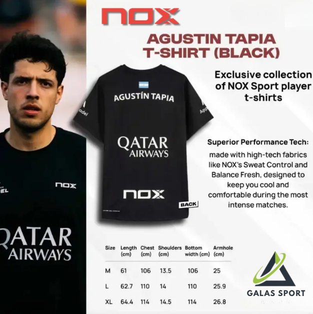 NOX Men's AT10 Qatar T-Shirt White By Agustín Tapia 2026