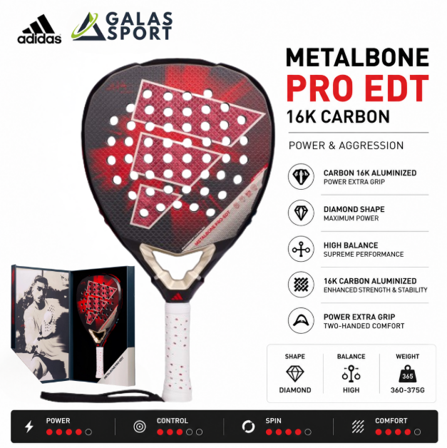 Adidas Metalbone Pro Edt 2026 16K (Diamond) Ale Galan Racket/Raket Padel