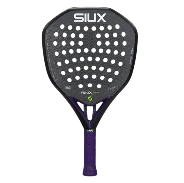 Siux Fenix Pro Black Purple Carbon 12K (Hybrid) 2026 by Leo Ausburger Racket/Raket Padel