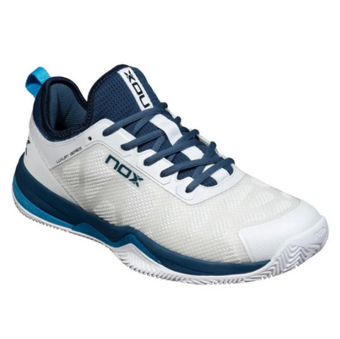 Padel Shoes NOX Nerbo White / Swedish Blue 2026 Sepatu Padel
