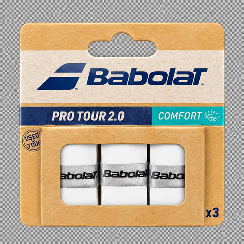 Babolat Overgrip Pro Tour 2.0 Comfort White X3