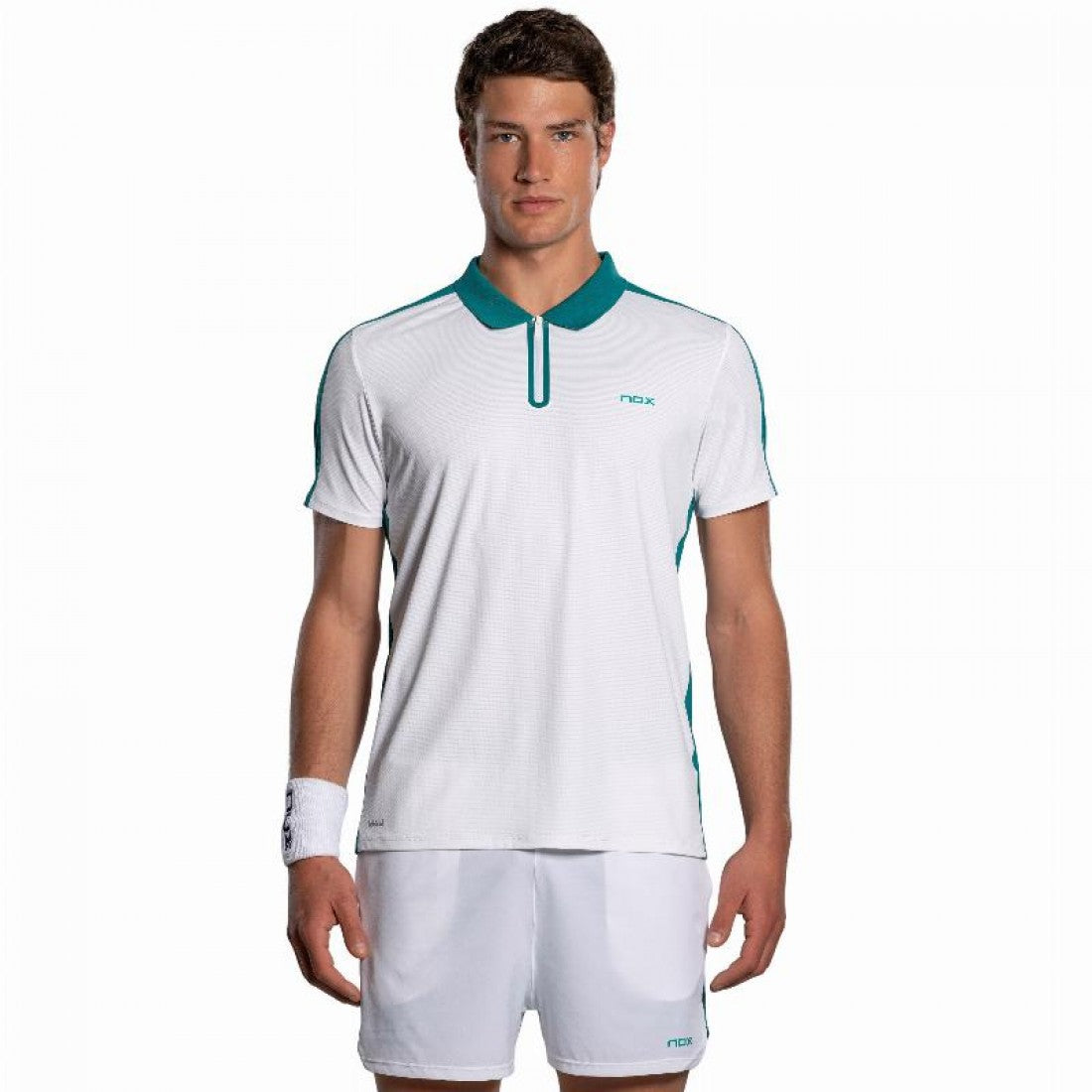 Nox Men's  PRO Polo T-Shirt White/Ivy Green