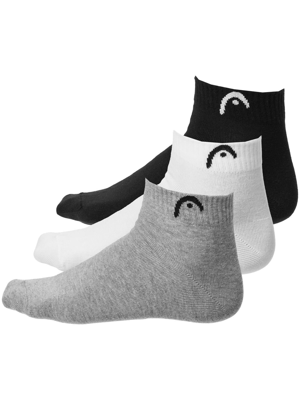 Head Socks All Sports Quarter Black/White/Grey 3-Pack